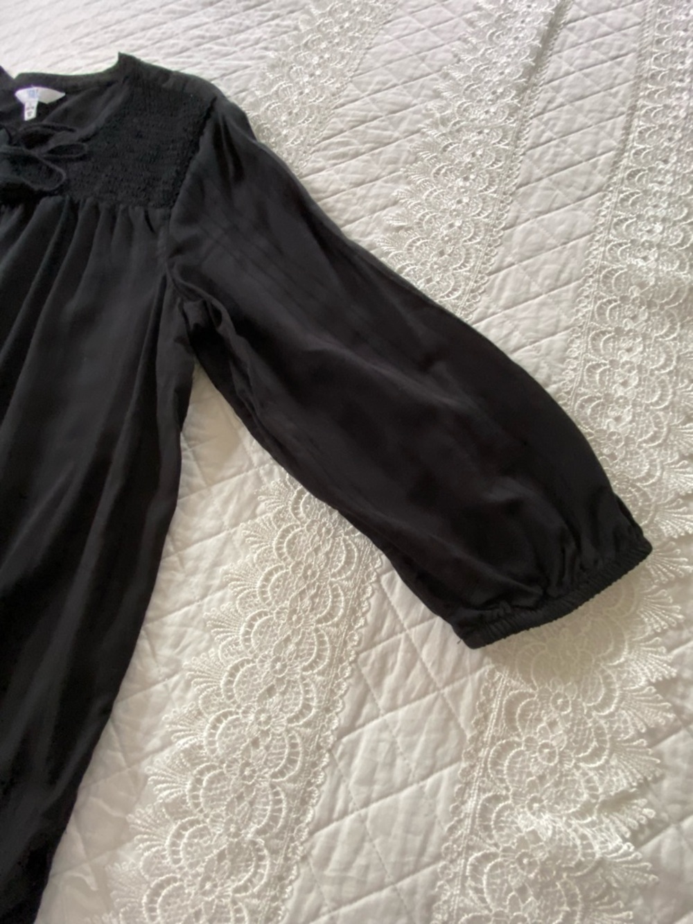 Time and Tru Black Bohemian Blouse Size L (12-14) - Picture 8 of 14